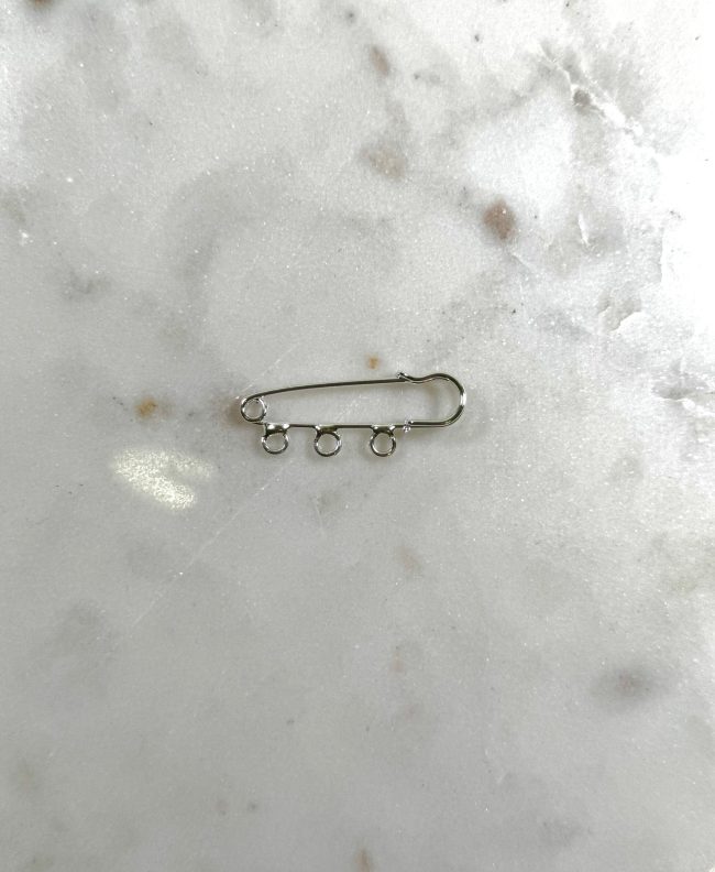 Plain Three Charm Silver Pin